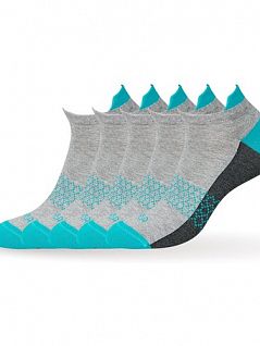 Набор облегающих носков с узором OMSA JSACTIVE 107 (5 пар) grigio melange oms